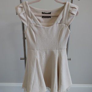 SNIDEL Size F Women's Sleeveless Lined Mini Dress Kawaii Cute Solid Ivory